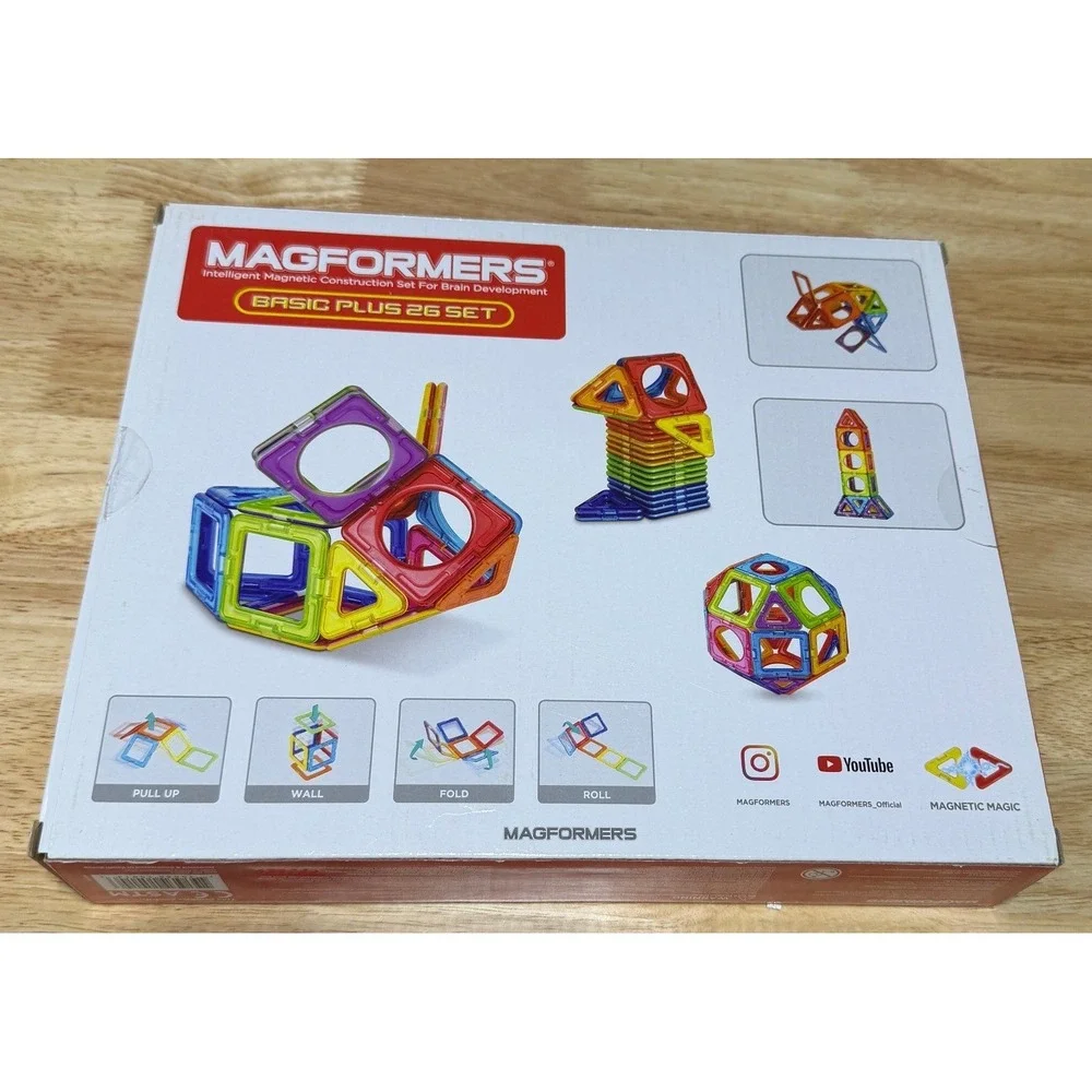 MAGFORMERS Basic Plus 26 Piece Magnetic Building Set Factory Sealed